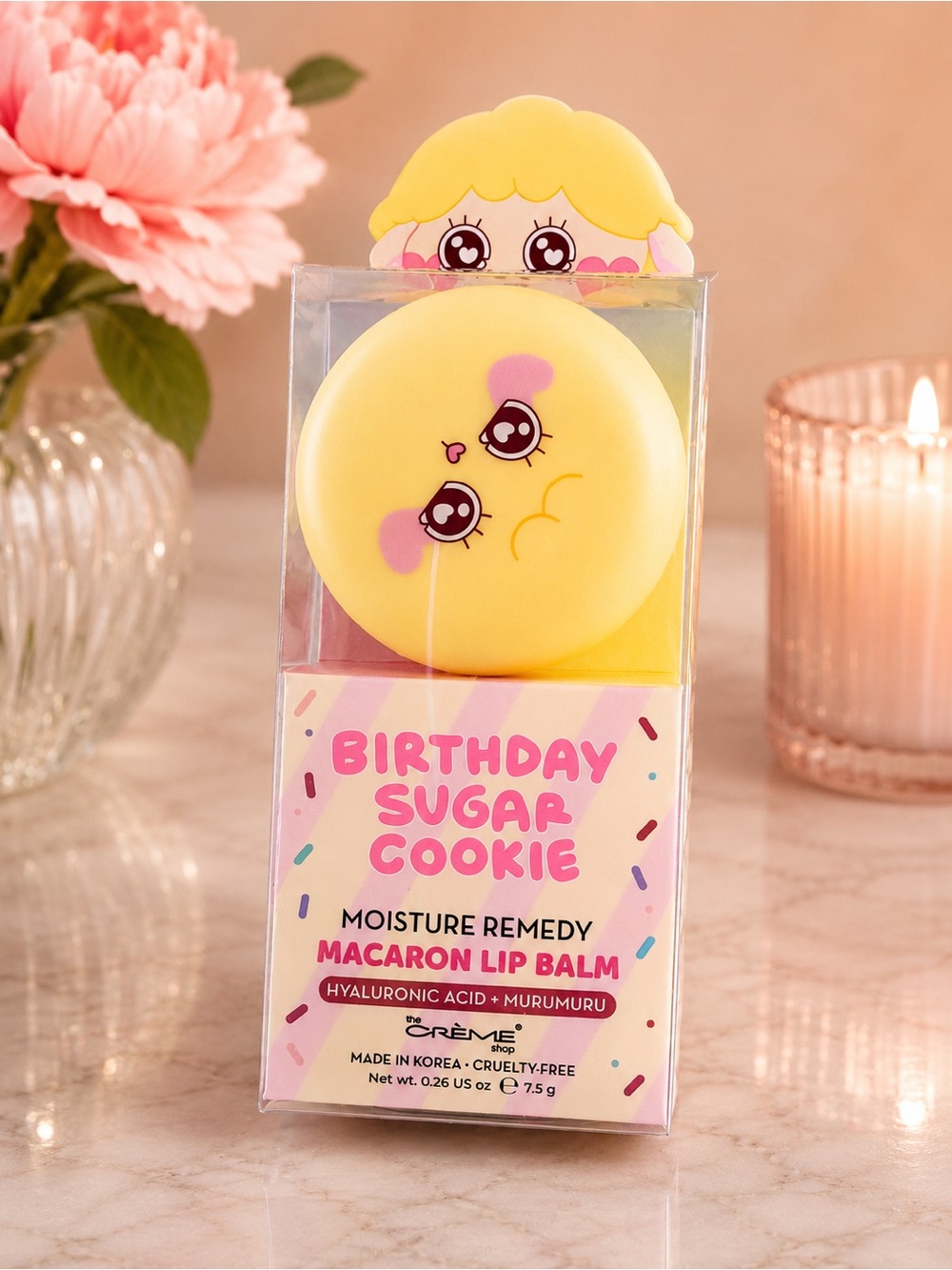 The Crème Shop Bubbly Mates Macaron Lip Balm in Birthday Sugar Cookie